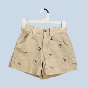 Pacsun White Butterfly Corduroy Shorts